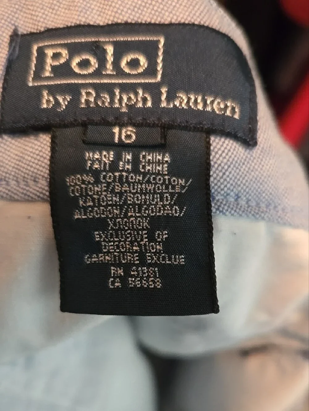 Ralph Lauren Light Blue Flat-Front Cotton Shorts, Boys Size 16